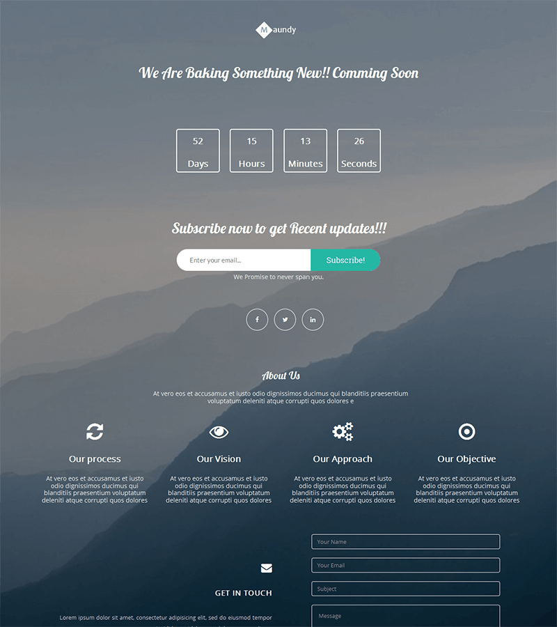 Detail Bootstrap One Page Template Nomer 11