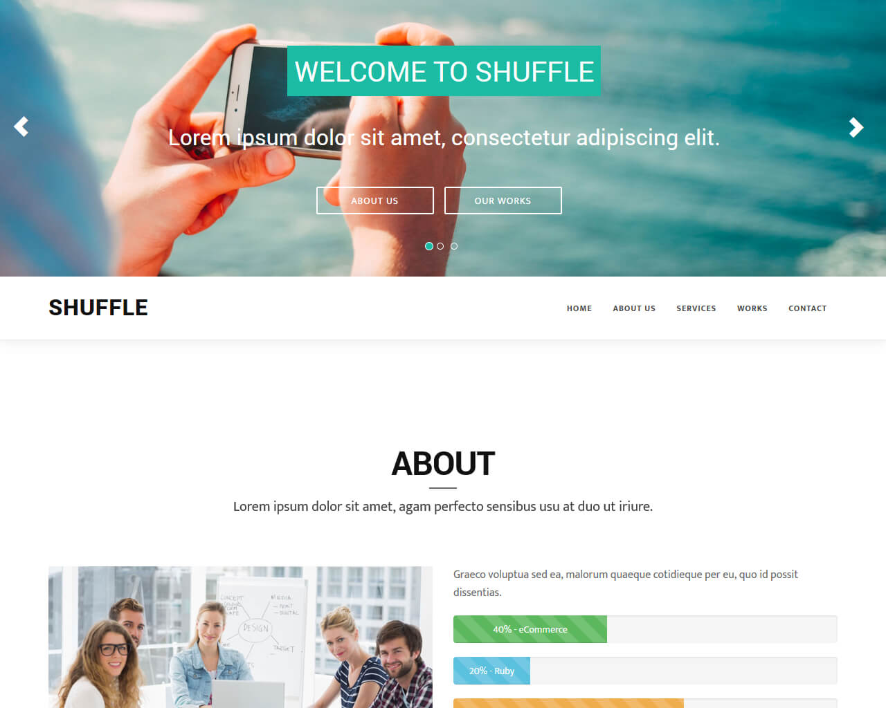 Detail Bootstrap One Page Template Nomer 16