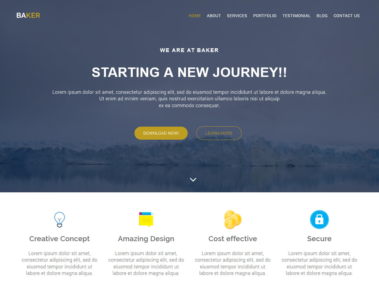 Detail Bootstrap One Page Template Nomer 17