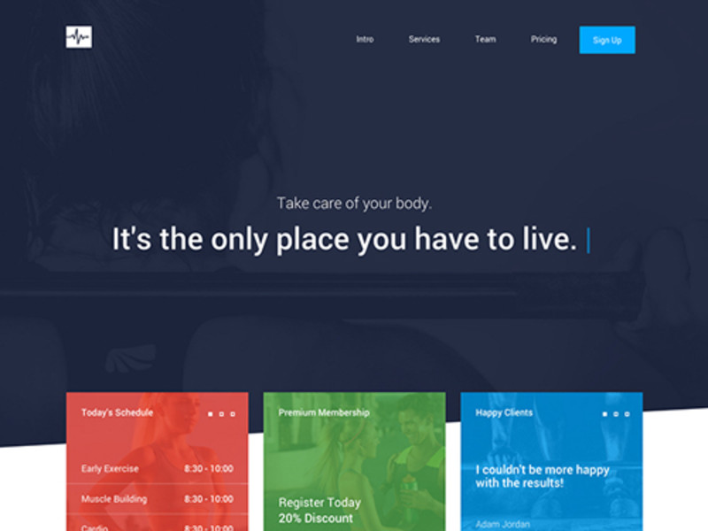 Detail Bootstrap One Page Template Nomer 18