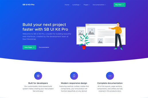 Detail Bootstrap One Page Template Nomer 19