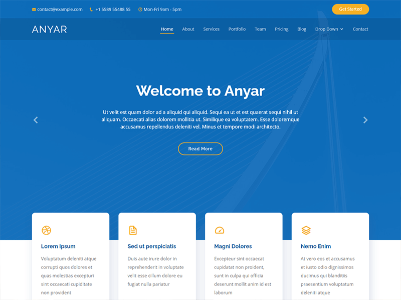 Detail Bootstrap One Page Template Nomer 3