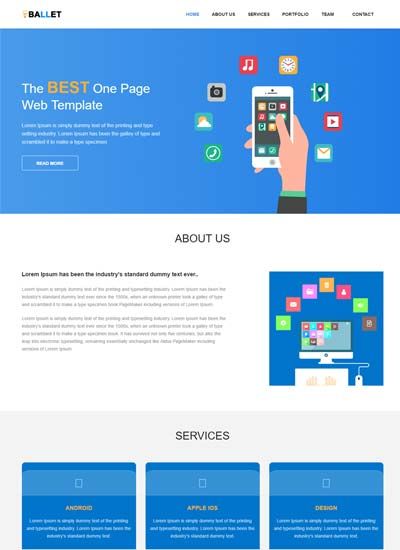 Detail Bootstrap One Page Template Nomer 26