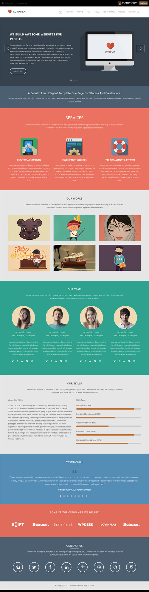 Detail Bootstrap One Page Template Nomer 29