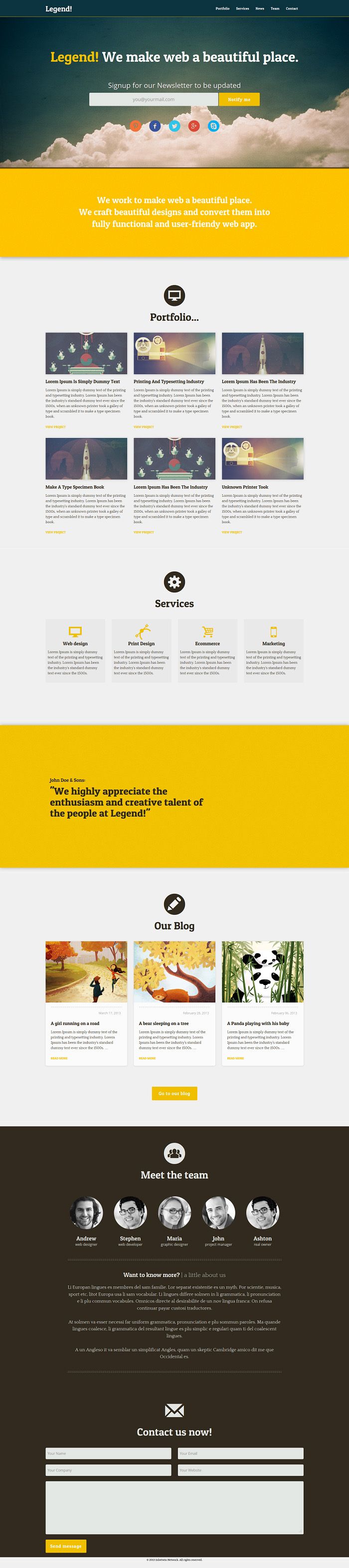 Detail Bootstrap One Page Template Nomer 31