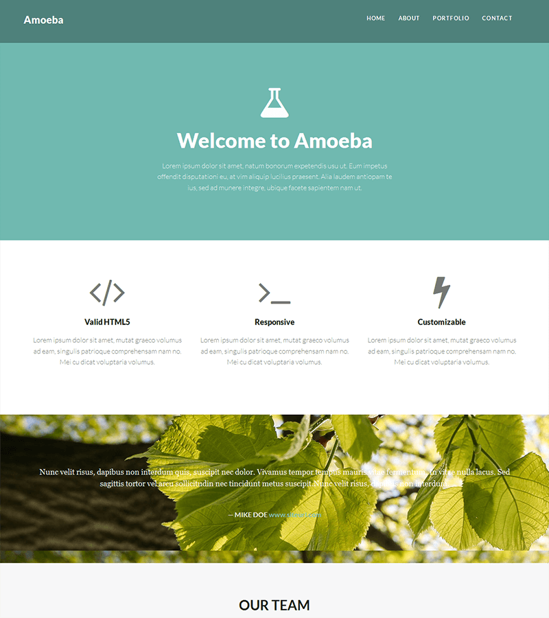 Detail Bootstrap One Page Template Nomer 34