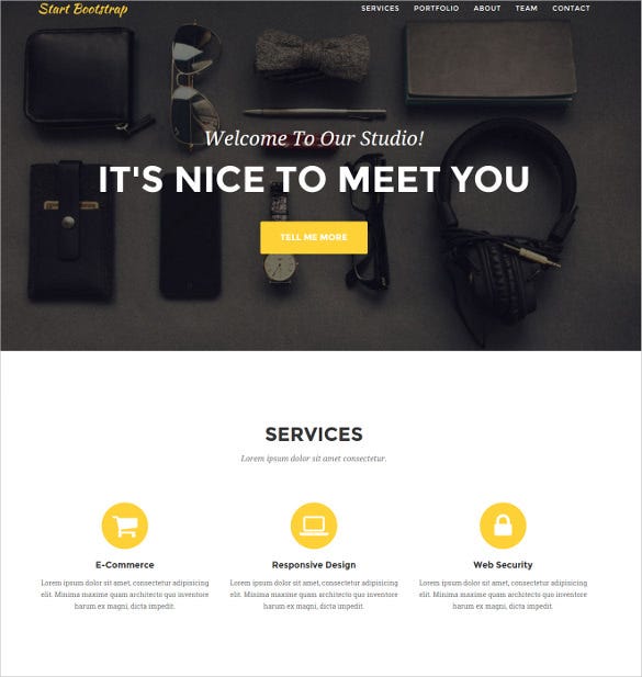 Detail Bootstrap One Page Template Nomer 44