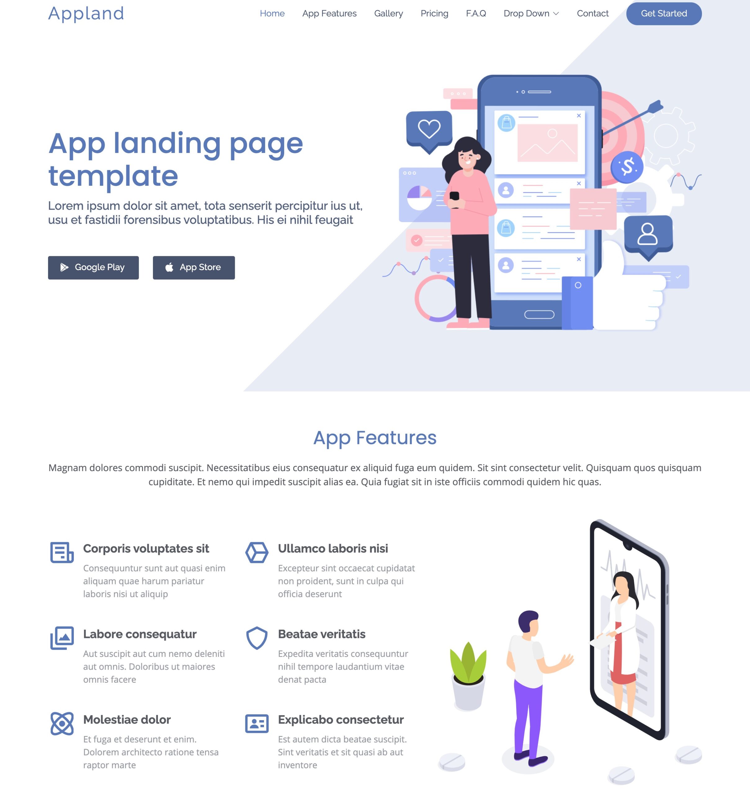 Detail Bootstrap One Page Template Nomer 48