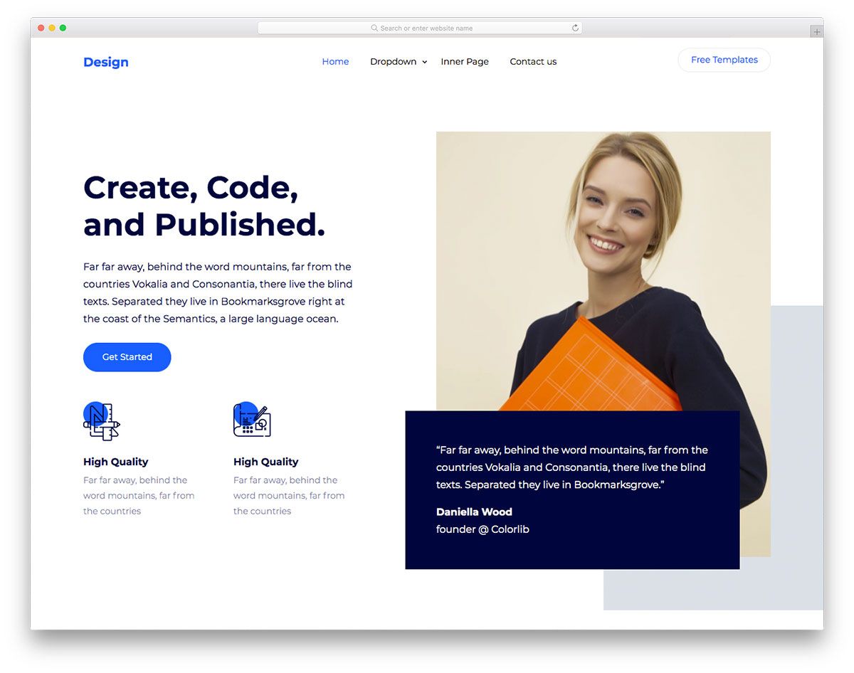 Detail Bootstrap One Page Template Nomer 51