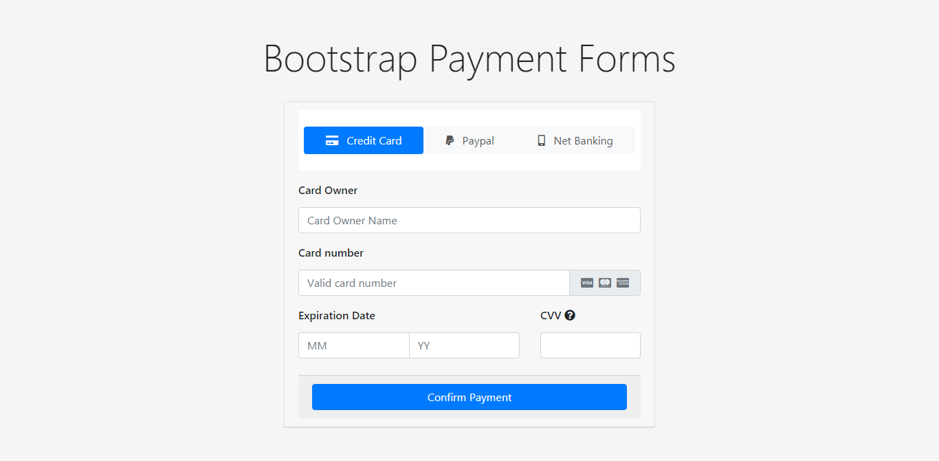 Bootstrap Payment Page Template - KibrisPDR