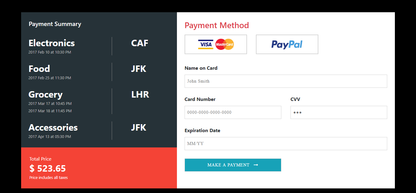 Detail Bootstrap Payment Page Template Nomer 10