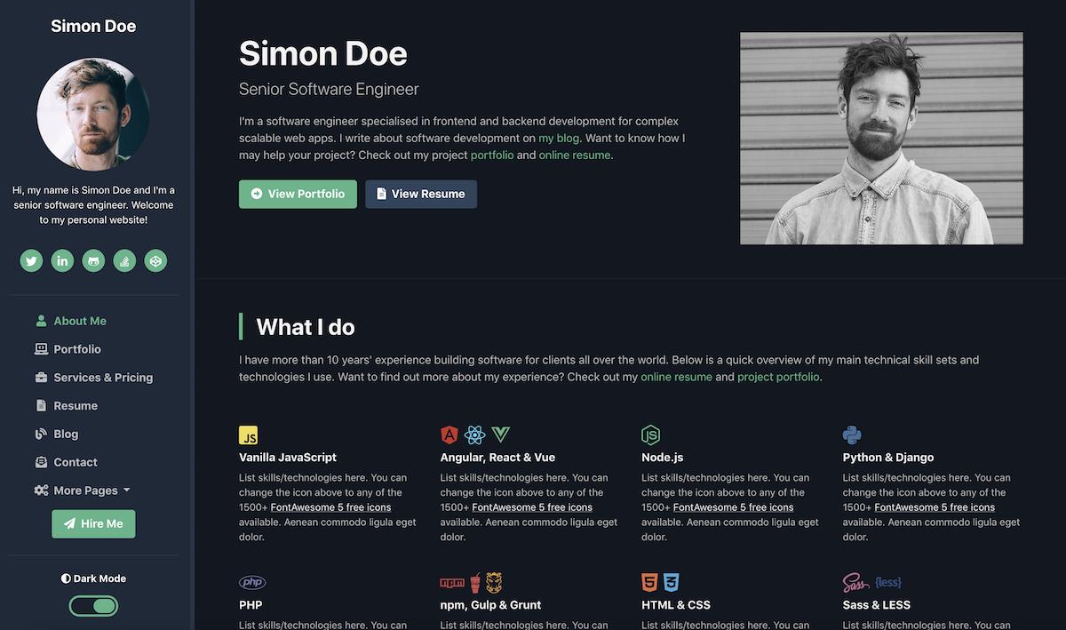 Detail Bootstrap Portfolio Template Developer Nomer 8
