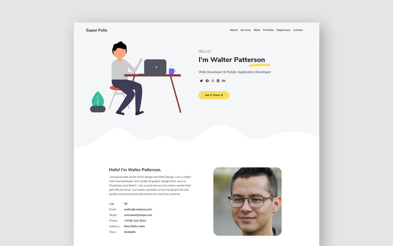 Detail Bootstrap Portfolio Template Developer Nomer 16