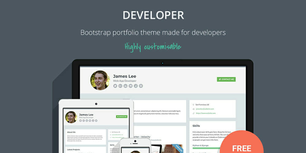 Detail Bootstrap Portfolio Template Developer Nomer 26