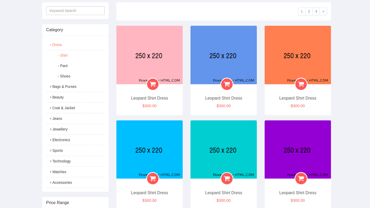 Bootstrap Product Catalog Template - KibrisPDR