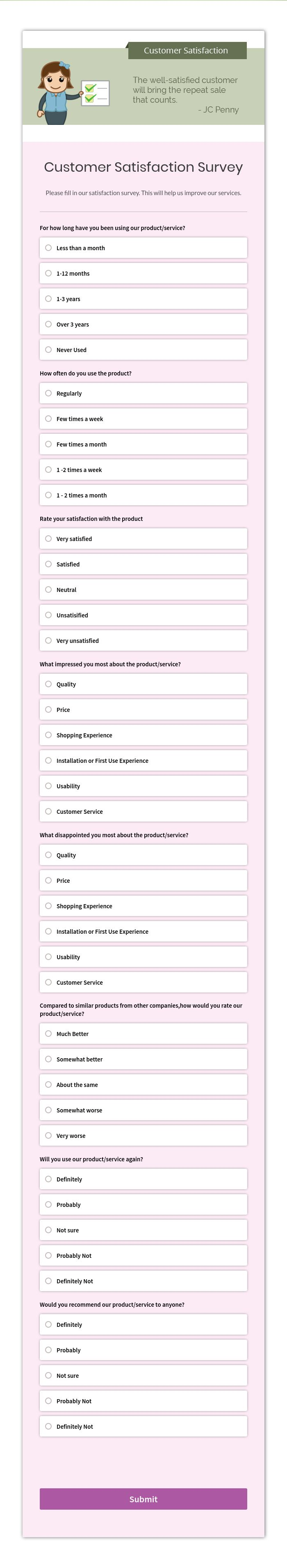 Bootstrap Questionnaire Template