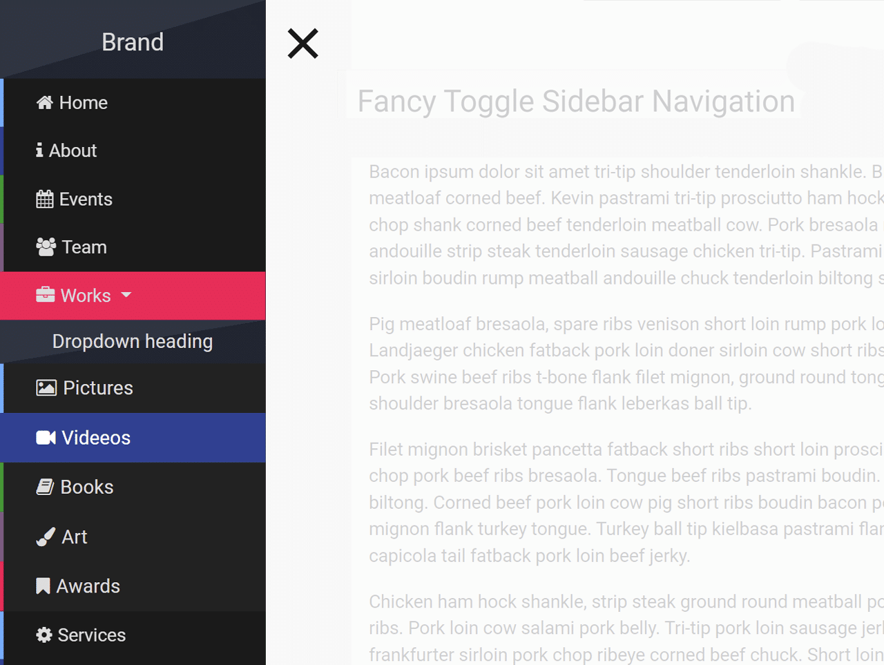 Detail Bootstrap Side Menu Template Free Download Nomer 12