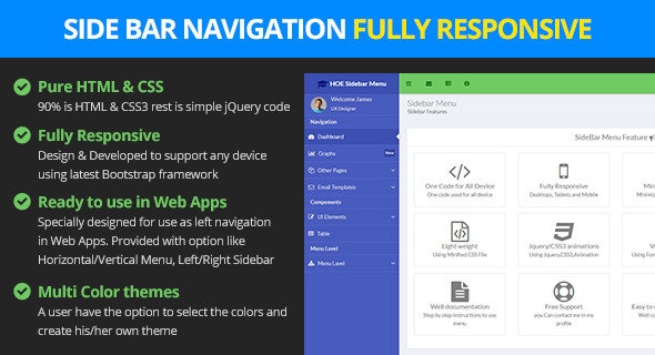 Detail Bootstrap Side Menu Template Free Download Nomer 22