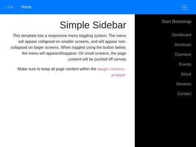 Detail Bootstrap Sidebar Menu Responsive Template Nomer 16