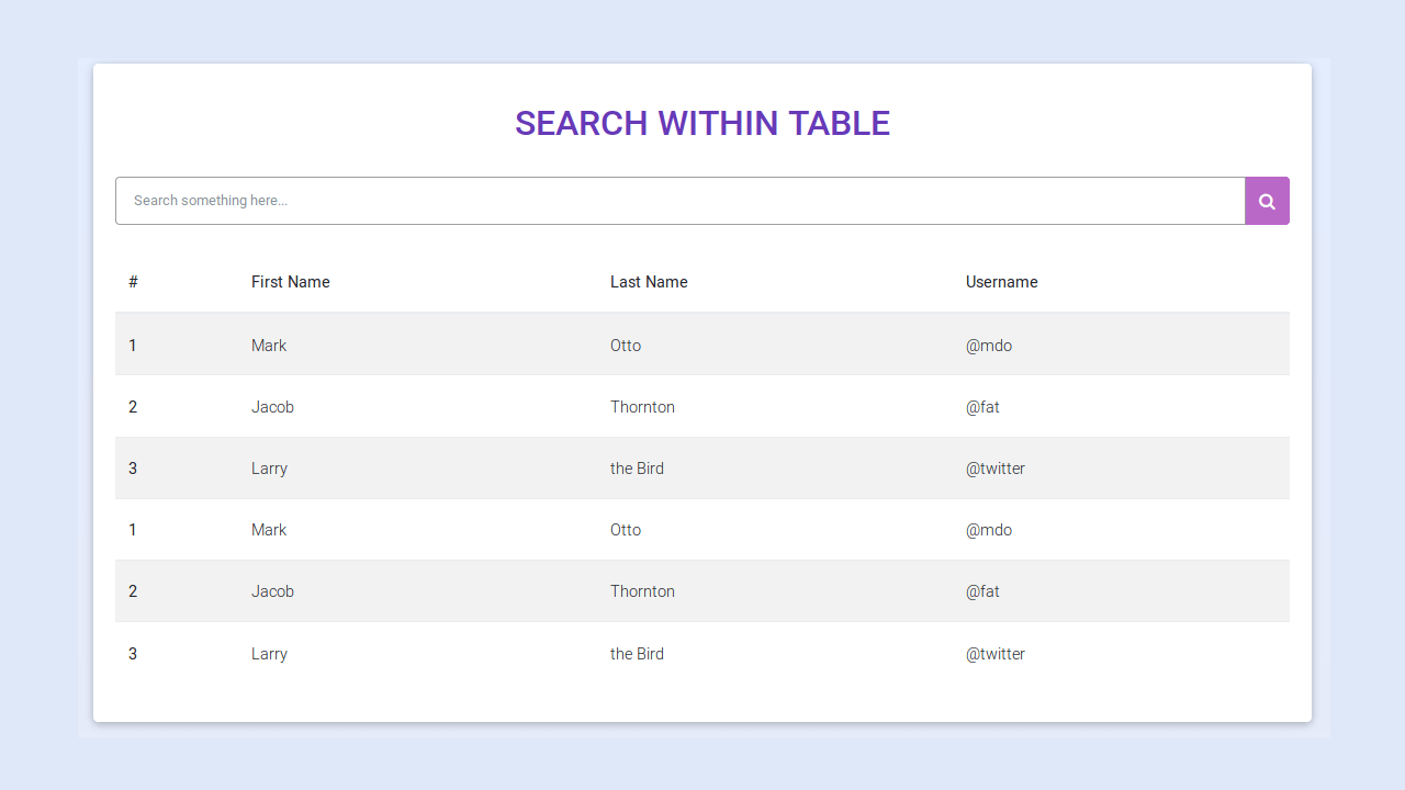 Detail Bootstrap Table Template Nomer 5