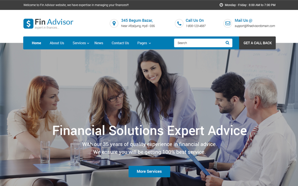 Detail Bootstrap Template Finance Nomer 4