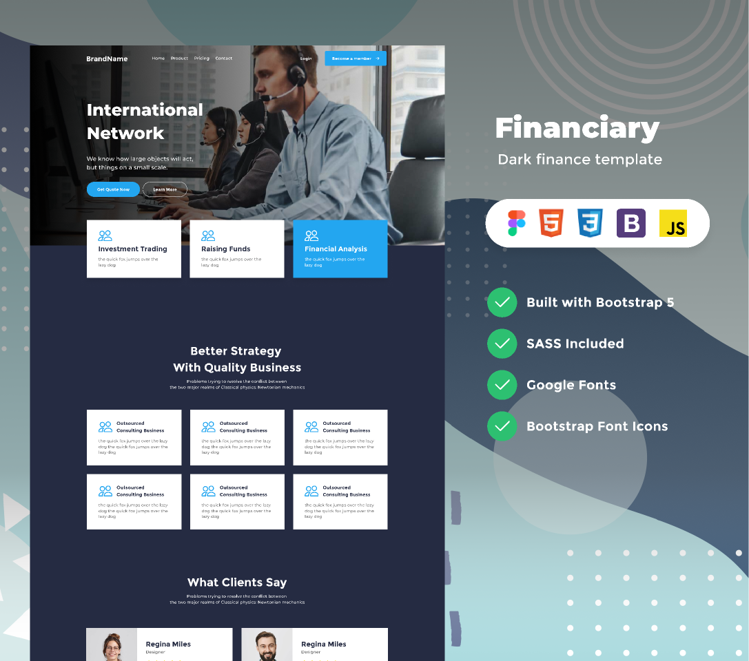 Detail Bootstrap Template Finance Nomer 40