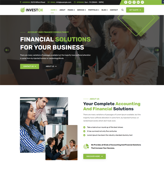 Detail Bootstrap Template Finance Nomer 42