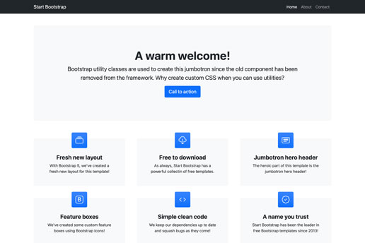 Detail Bootstrap Template Free Simple Nomer 3