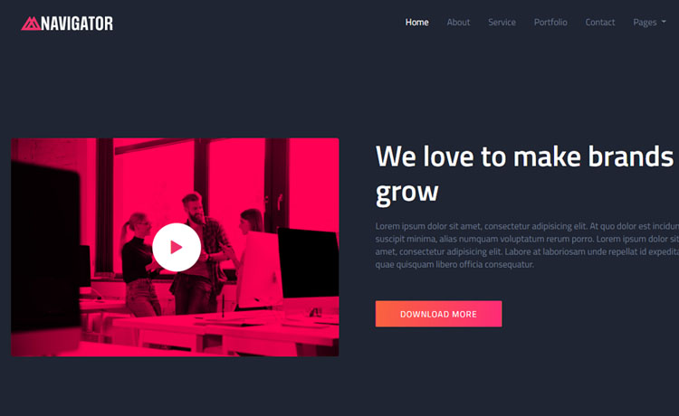 Detail Bootstrap Template Free Simple Nomer 45