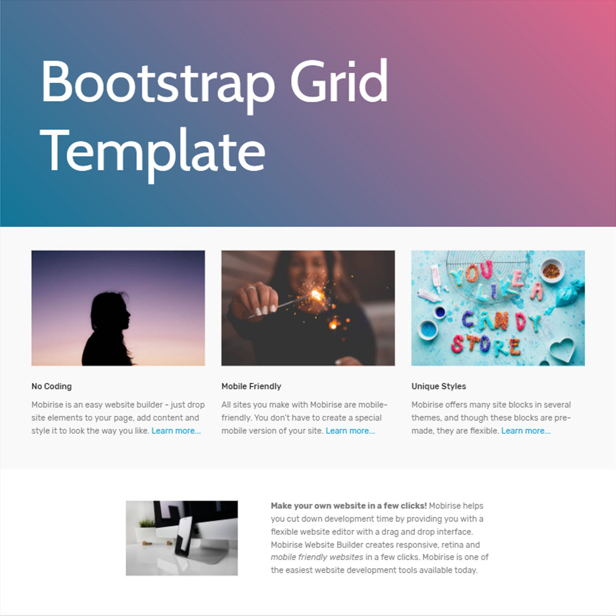 Detail Bootstrap Template Grid Nomer 20