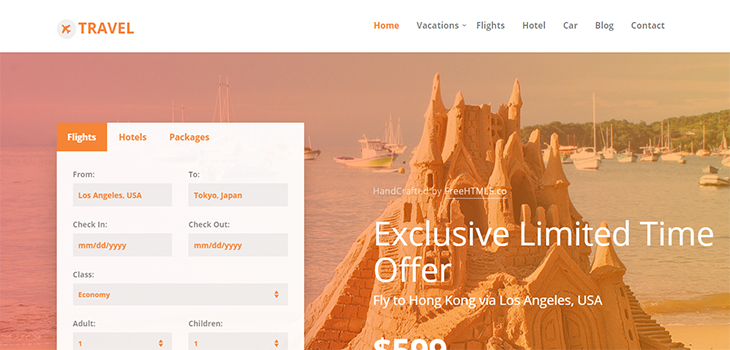 Detail Bootstrap Travel Template Free Nomer 13