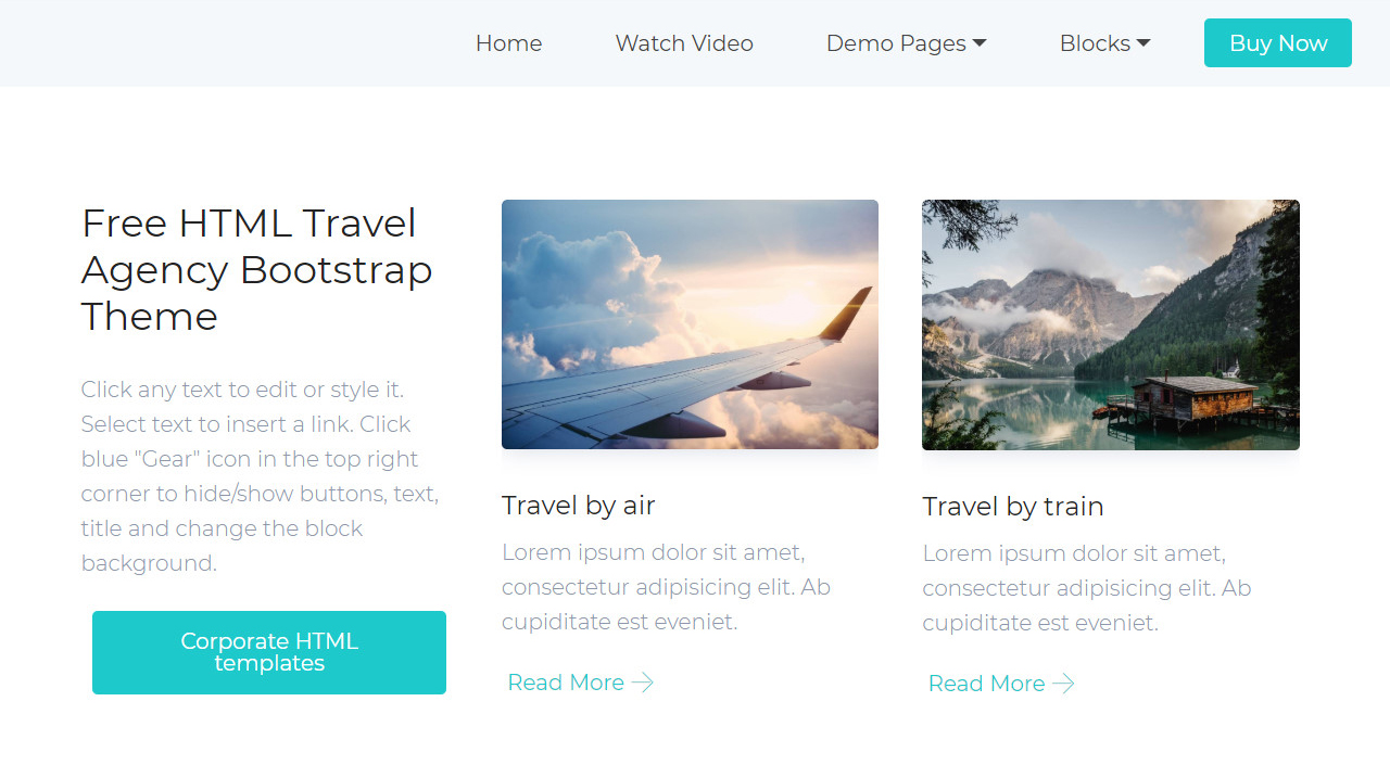 Detail Bootstrap Travel Template Free Nomer 22