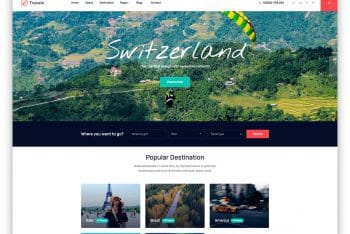 Detail Bootstrap Travel Template Free Nomer 33
