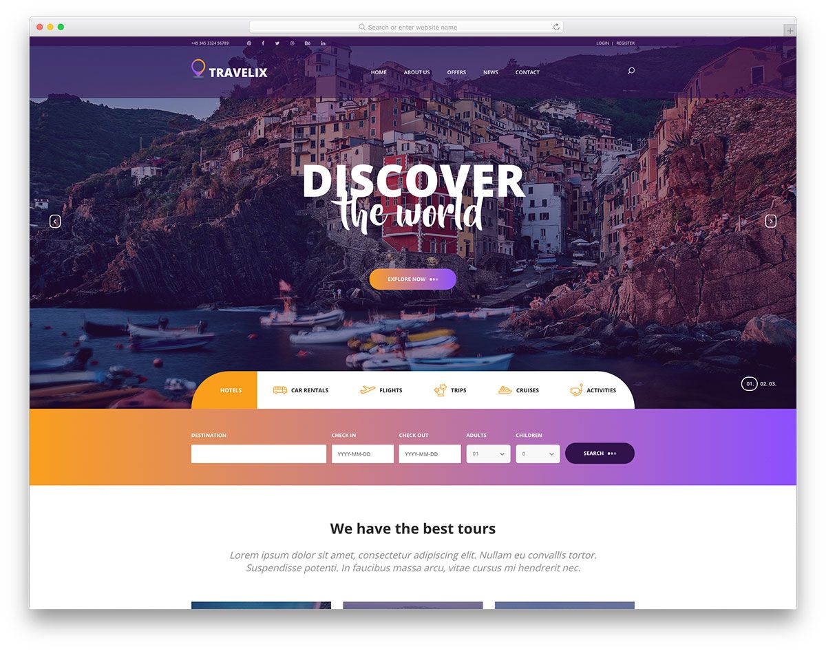 Detail Bootstrap Travel Template Free Nomer 43