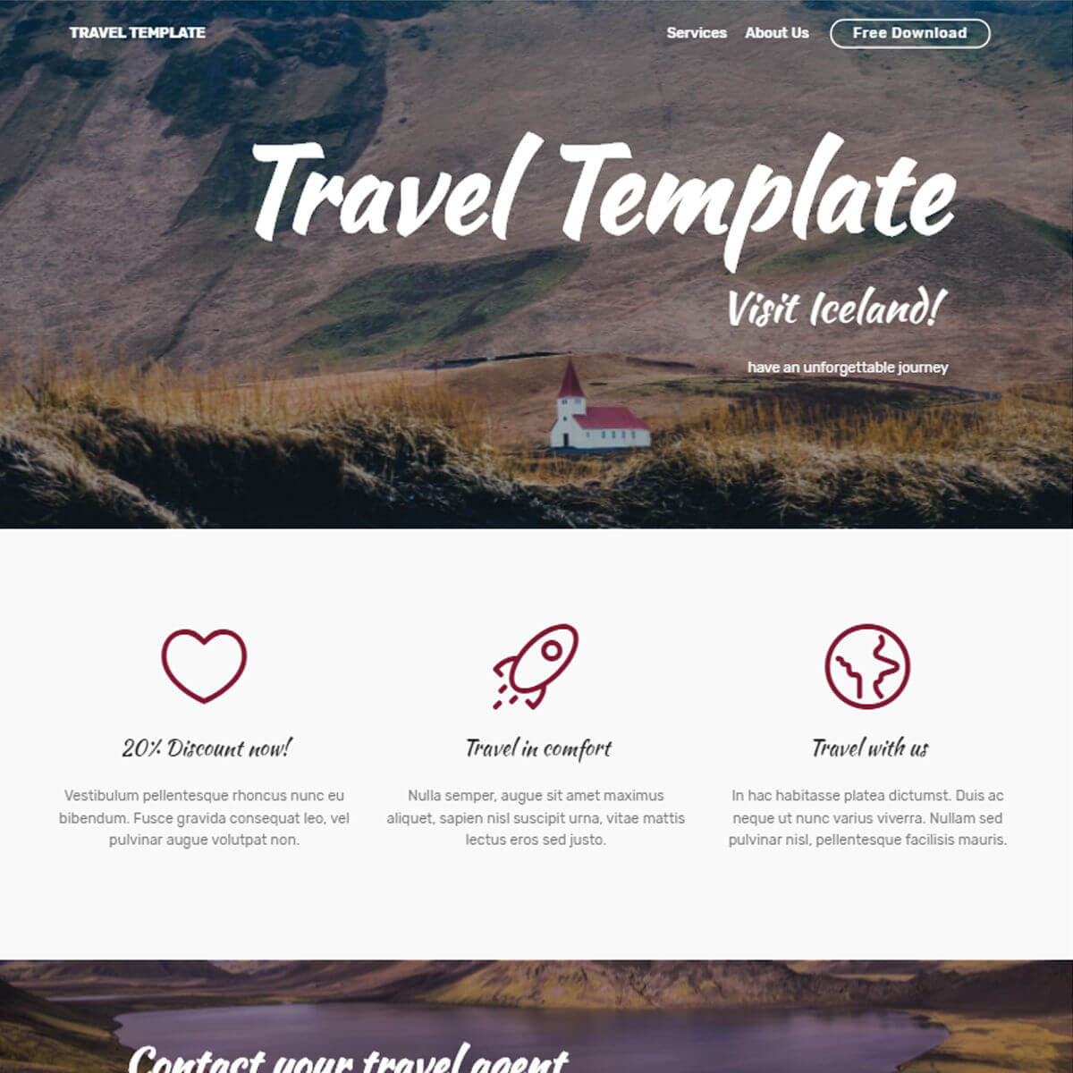 Detail Bootstrap Travel Template Free Nomer 9