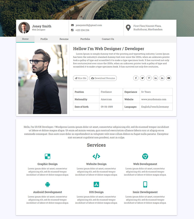 Detail Bootstrap User Profile Template Free Download Nomer 12