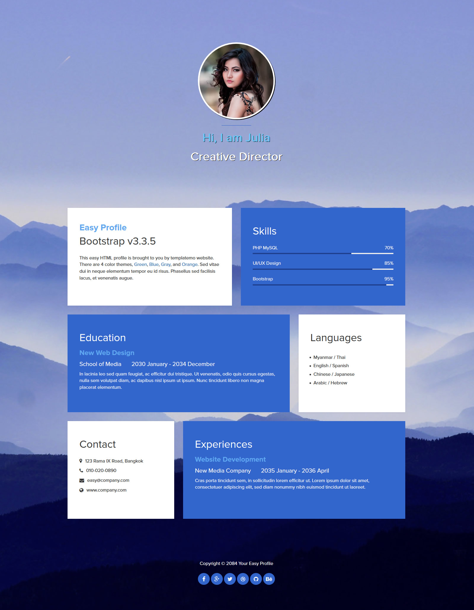 Detail Bootstrap User Profile Template Free Download Nomer 19