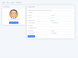 Detail Bootstrap User Profile Template Free Download Nomer 20