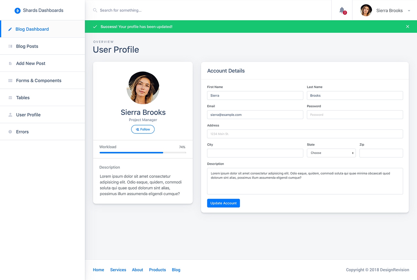 Detail Bootstrap User Profile Template Free Download Nomer 27