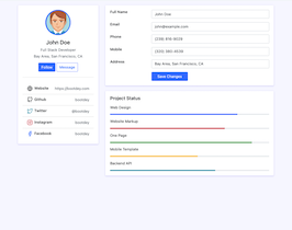 Detail Bootstrap User Profile Template Free Download Nomer 6