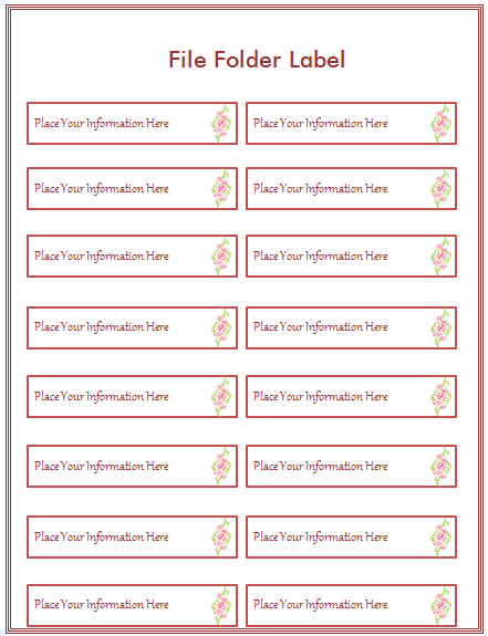 Editable free printable file folder labels