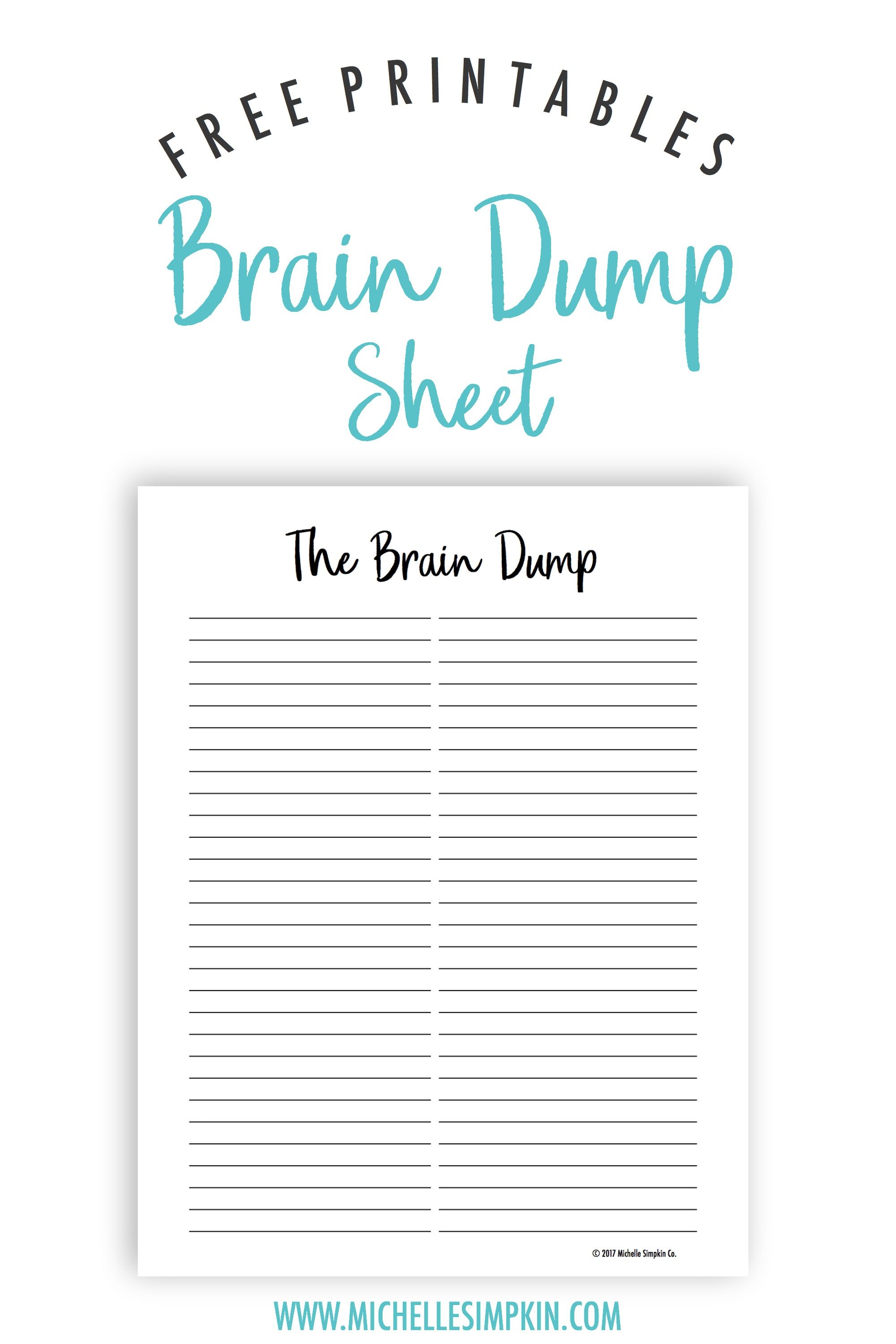 Detail Brain Dump Template Nomer 40