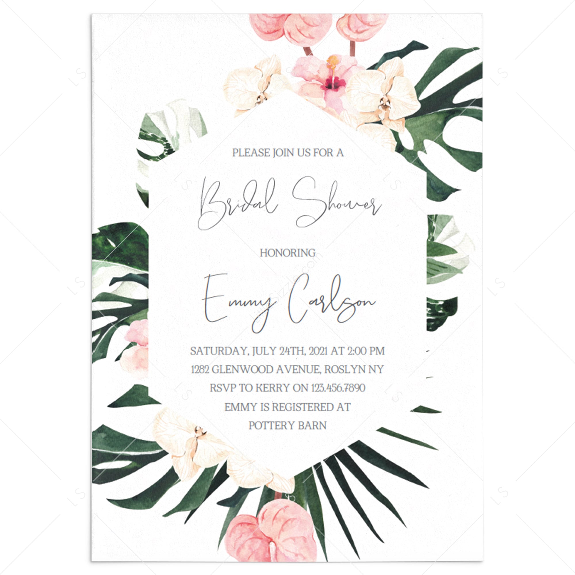 Detail Bridal Shower Template Download Nomer 42