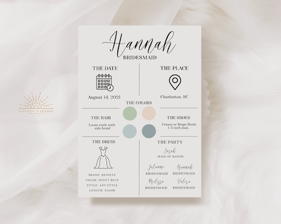 Detail Bridesmaid Card Template Nomer 10