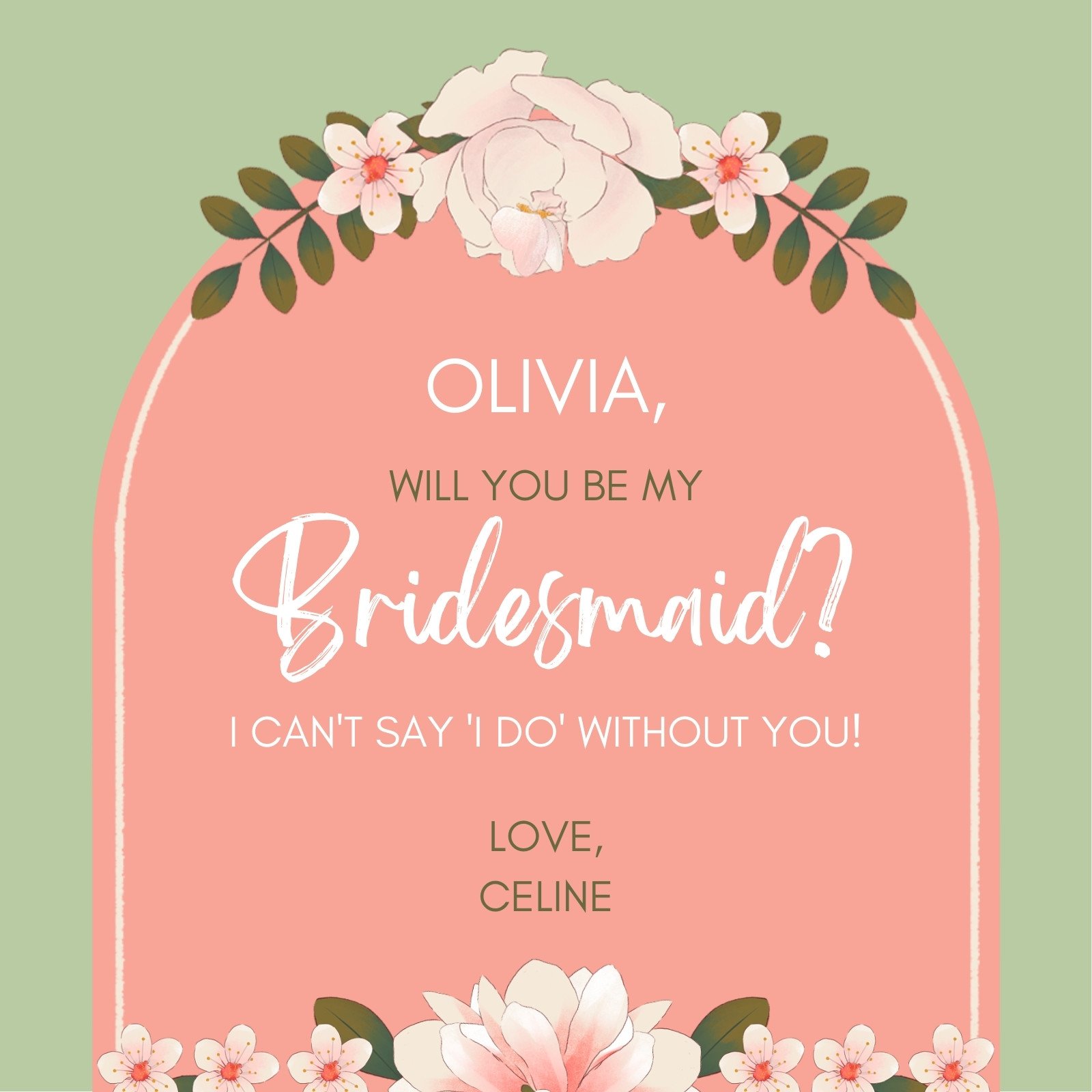 Detail Bridesmaid Card Template Nomer 18