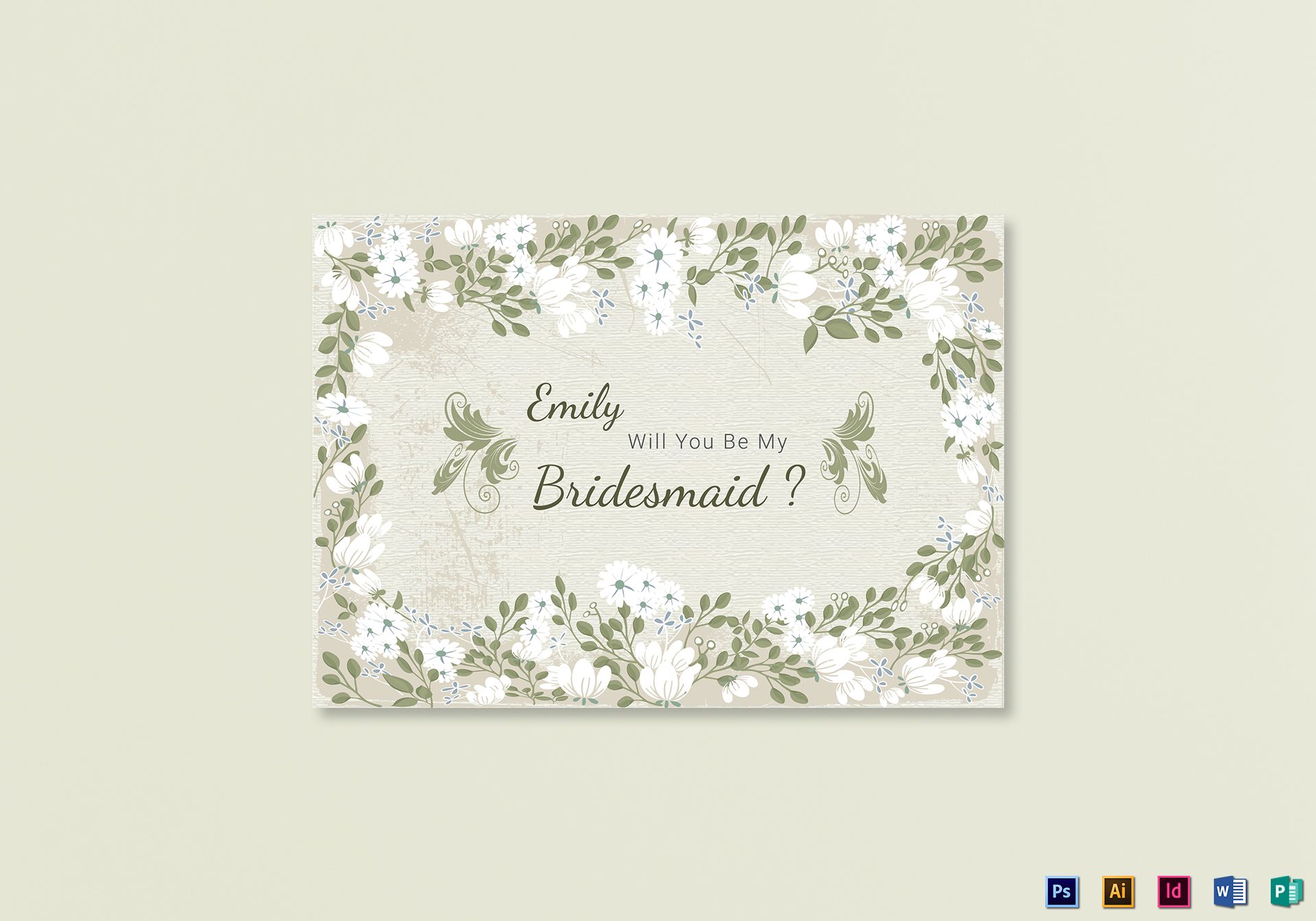 Detail Bridesmaid Card Template Nomer 20