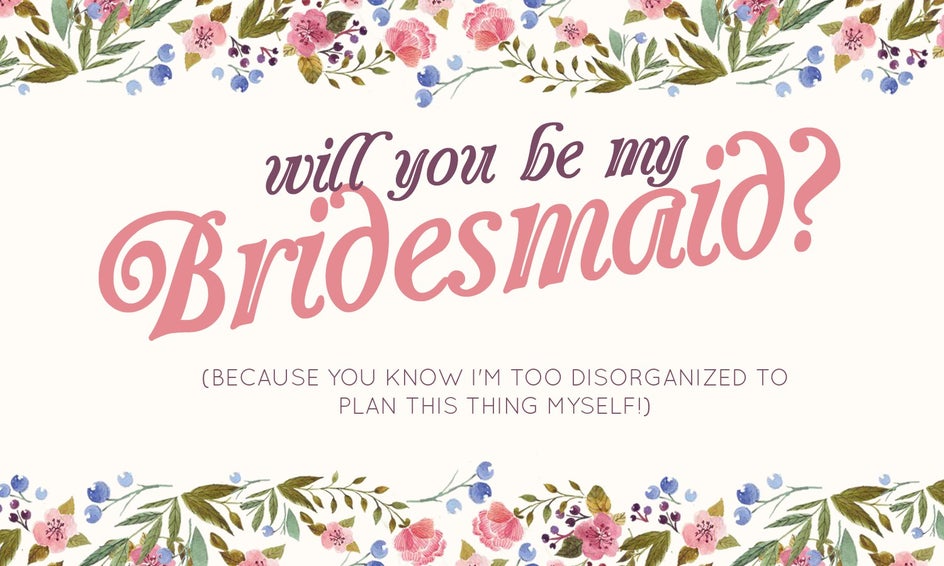 Detail Bridesmaid Card Template Nomer 38