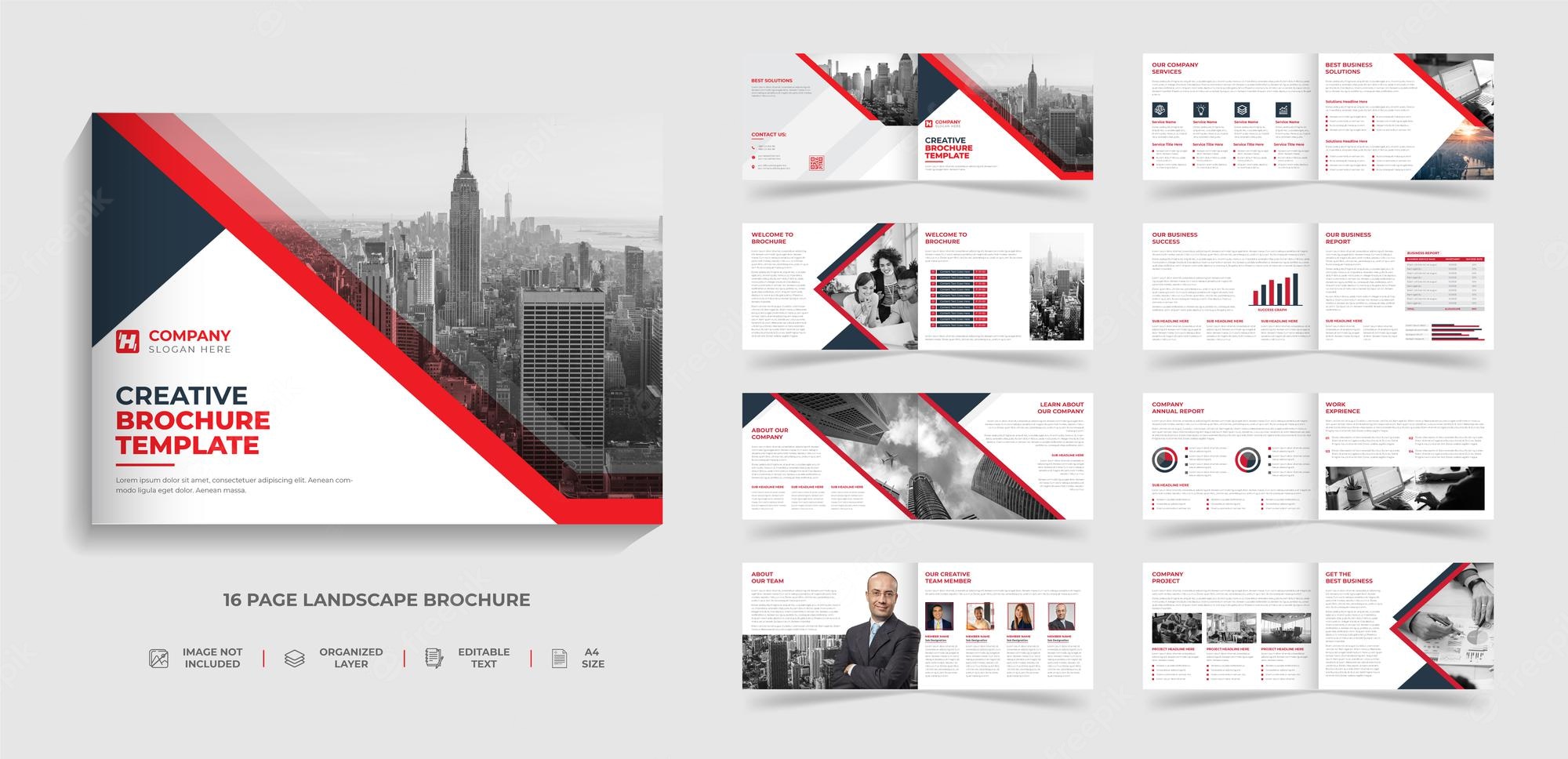 Detail Brochure Template Landscape Nomer 36