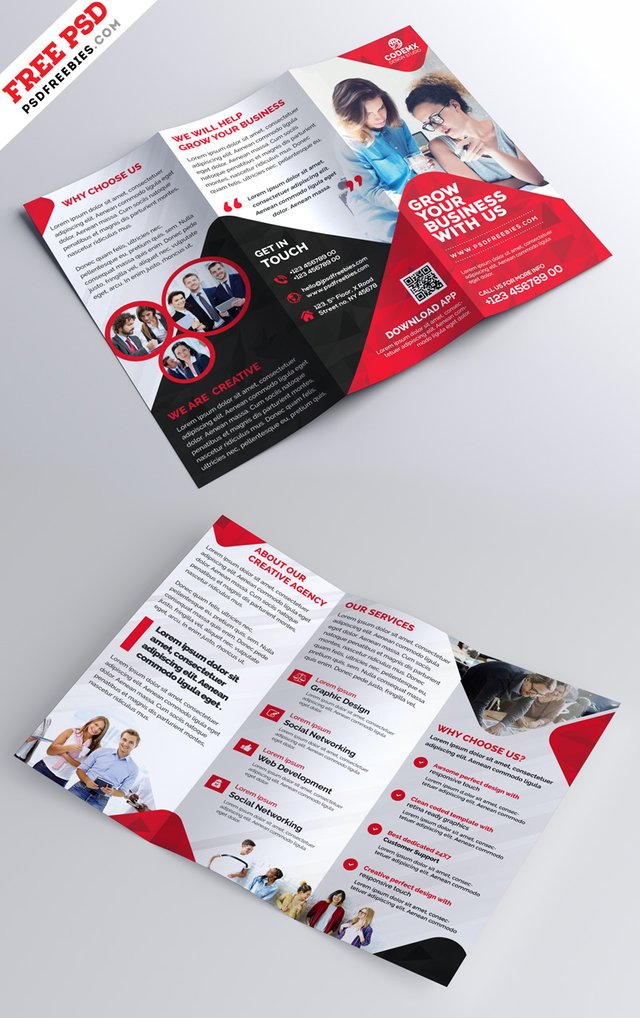 Detail Brochure Template Psd Tri Fold Nomer 40