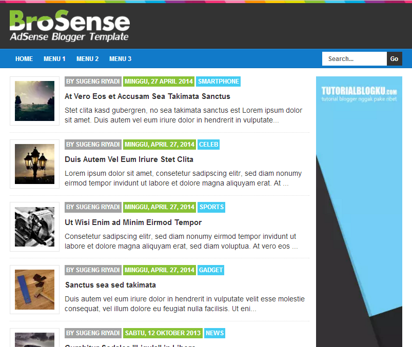 Detail Brosense Responsive Blogger Template Nomer 4